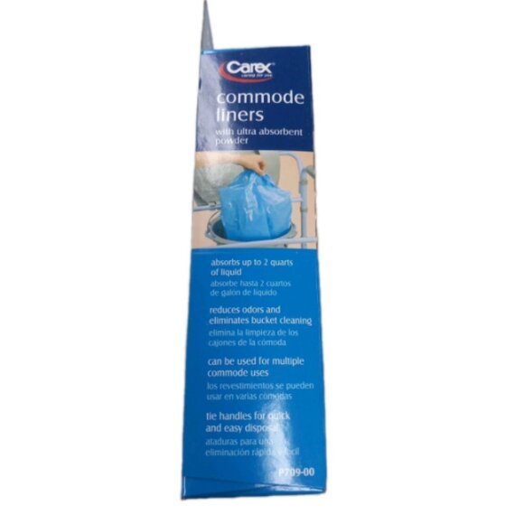 (LOT OF 2) Carex Commode Blue Liners Ultra Disposable Absorbent Powder New - Picture 3 of 7